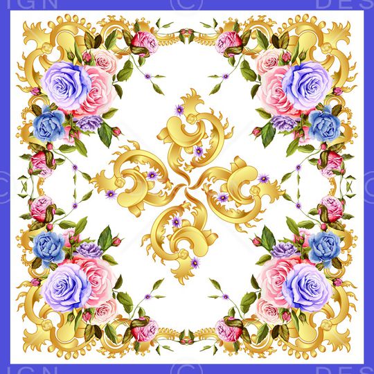 民族花卉印花华亿平台图片