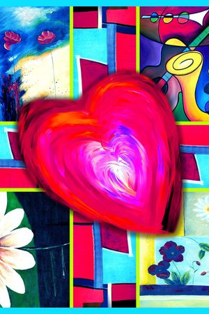 抽象花卉印花华亿平台图片