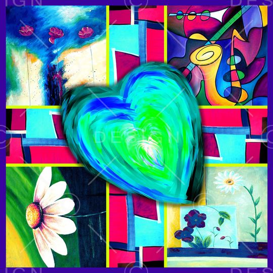 抽象花卉印花华亿平台图片