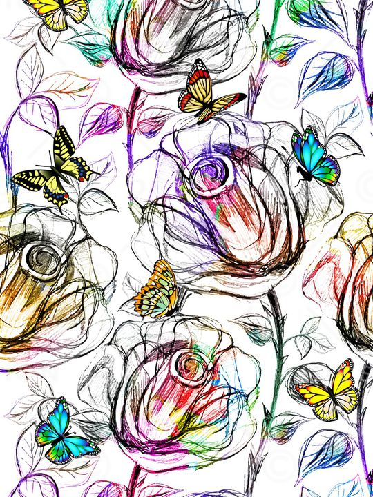 抽象花卉印花华亿平台图片