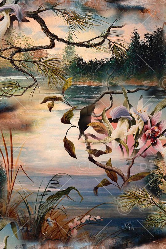 树枝印花华亿平台图片