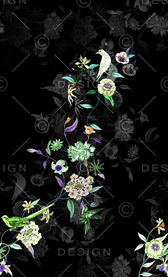 手绘花卉印花华亿平台图片