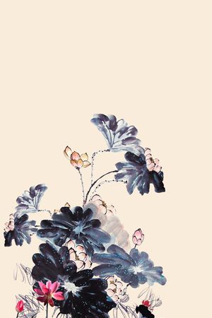 水墨风印花华亿平台图片