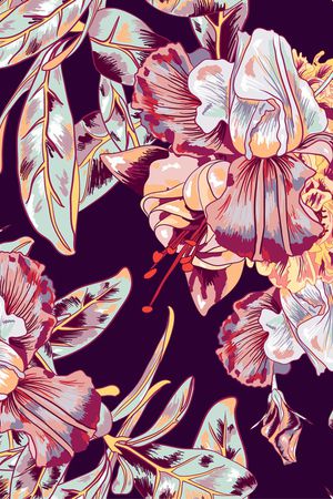 民族花卉印花华亿平台图片