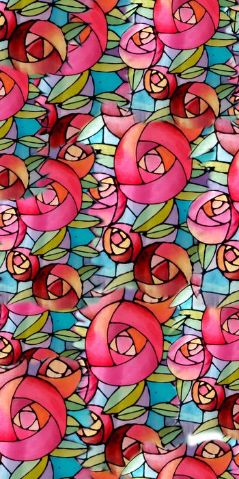 抽象花卉印花华亿平台图片