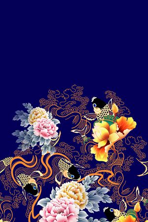 牡丹印花华亿平台图片