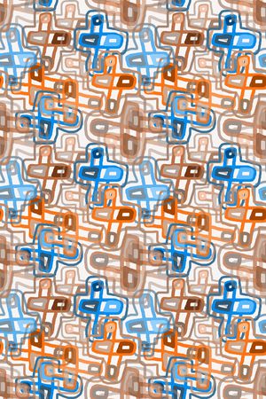 手绘线条笔触印花华亿平台图片