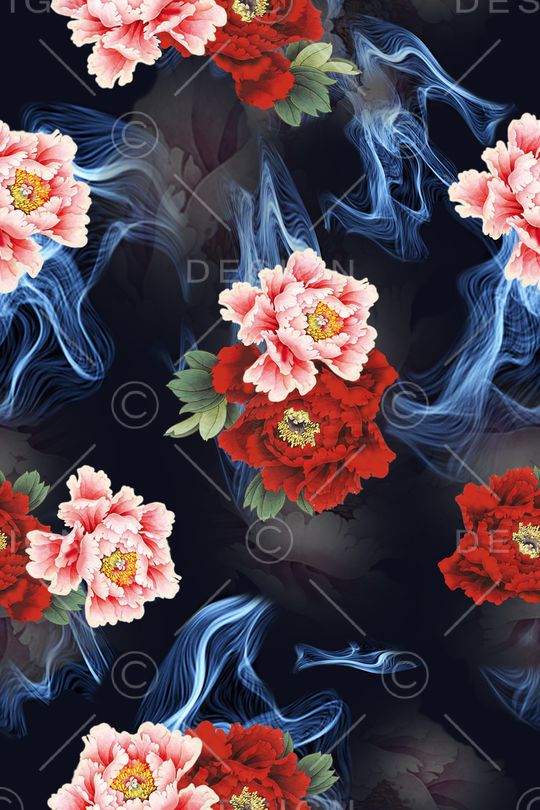 牡丹印花华亿平台图片