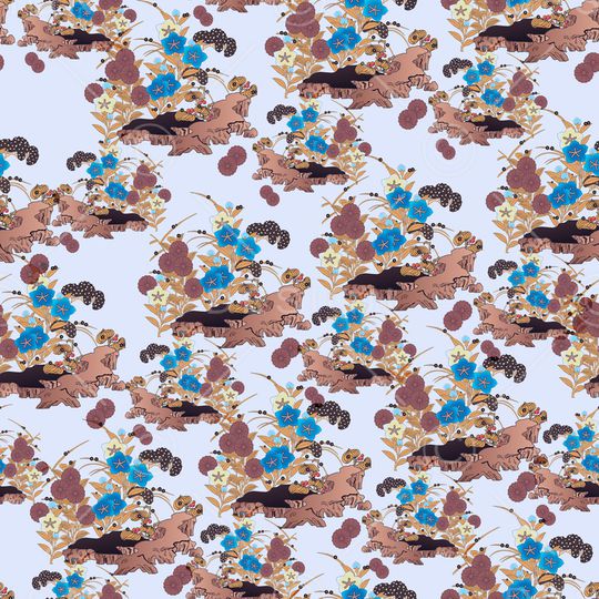 水彩花卉印花华亿平台图片