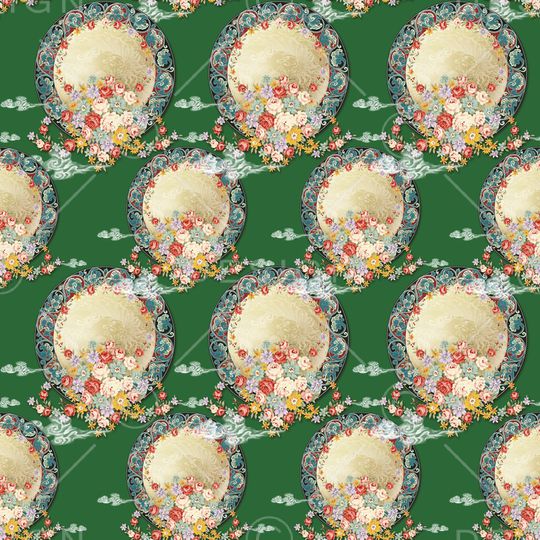 水彩花卉印花华亿平台图片