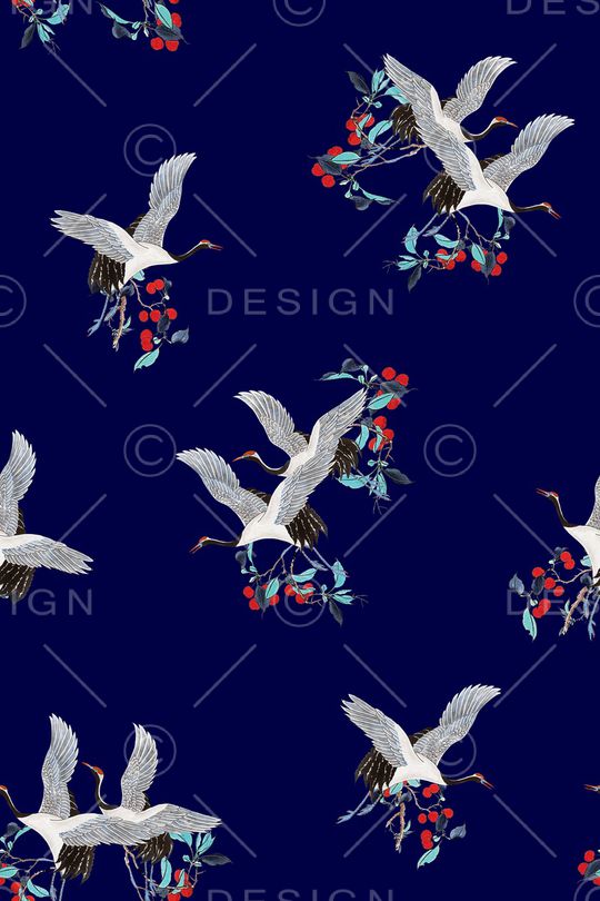 仙鹤印花华亿平台图片