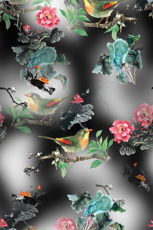 动物花卉印花华亿平台图片