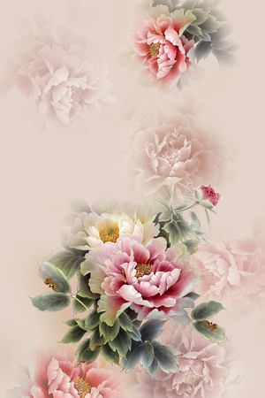 牡丹印花华亿平台图片