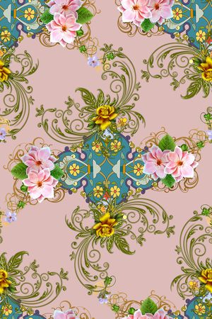 水彩花卉印花华亿平台图片