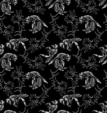 黑底花卉印花华亿平台图片