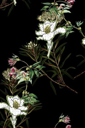 手绘花卉印花华亿平台图片