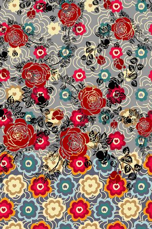 花卉印花华亿平台图片