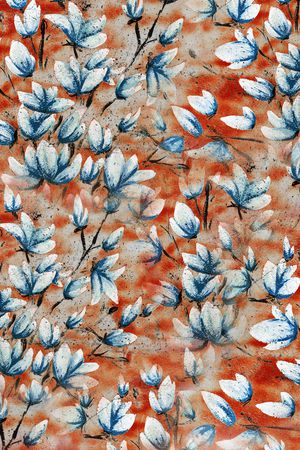 手绘花卉印花华亿平台图片