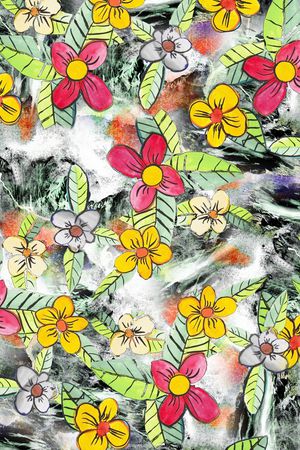 水彩花卉印花华亿平台图片