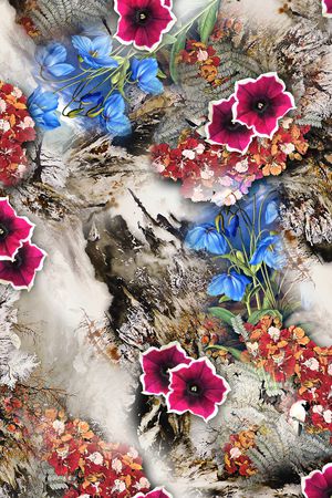 花卉印花华亿平台图片