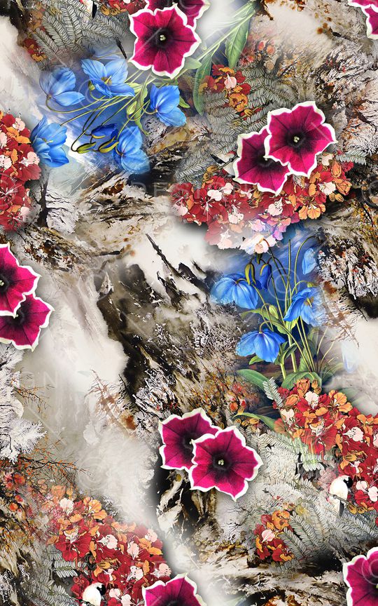 花卉印花华亿平台图片