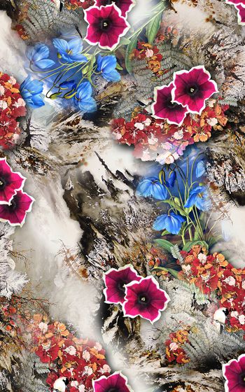 花卉印花华亿平台图片