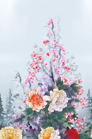 梅花印花华亿平台图片