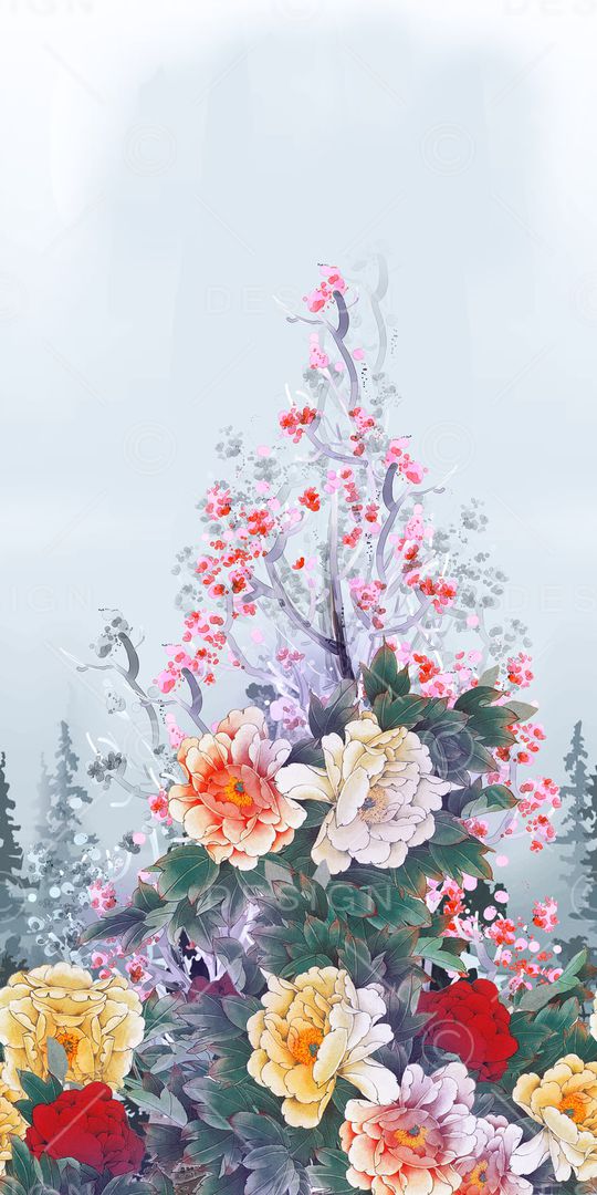 梅花印花华亿平台图片