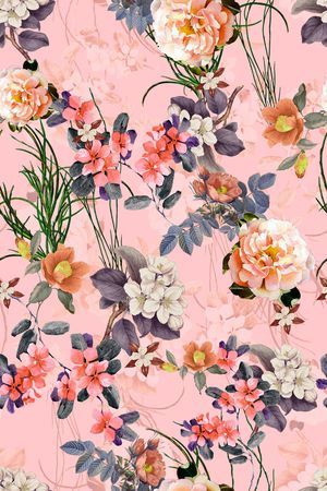 彩底花卉印花华亿平台图片