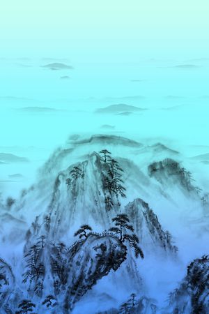 风景定位印花华亿平台图片