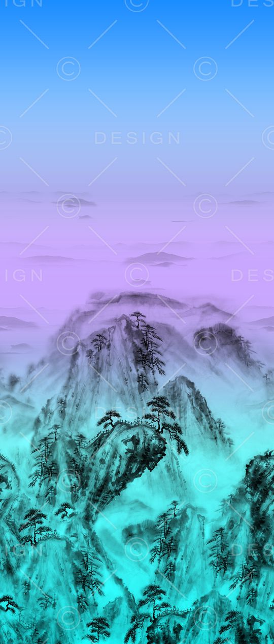 风景定位印花华亿平台图片