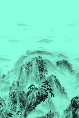 风景定位印花华亿平台图片