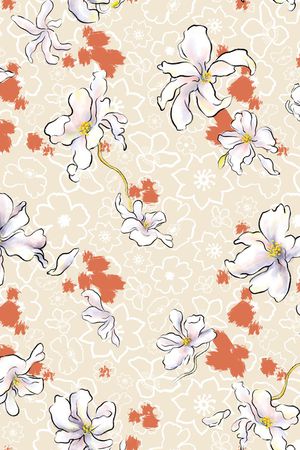 水彩花卉印花华亿平台图片