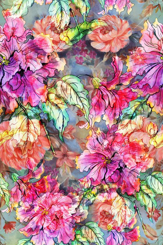 花卉印花华亿平台图片