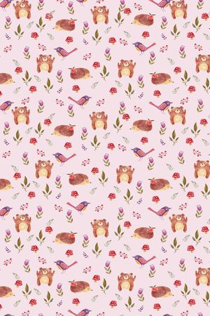 卡通动物印花华亿平台图片