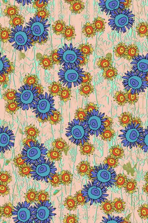 抽象花卉印花华亿平台图片