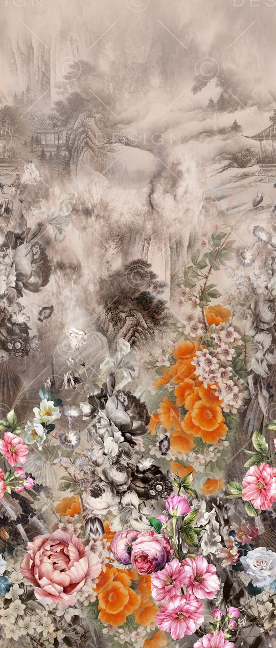 花卉印花华亿平台图片