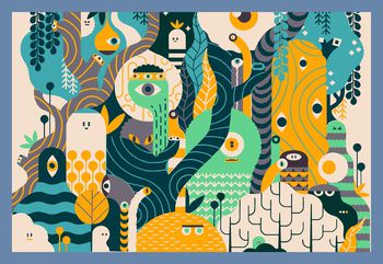 卡通动物印花华亿平台图片