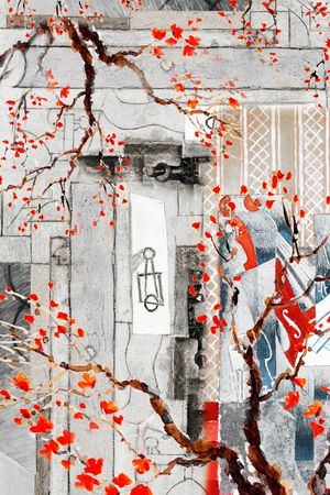 梅花印花华亿平台图片