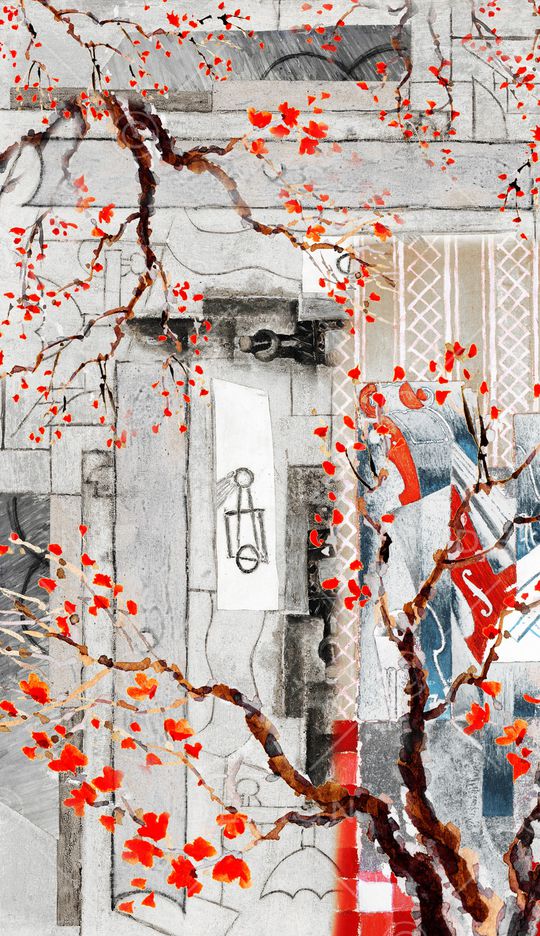 梅花印花华亿平台图片