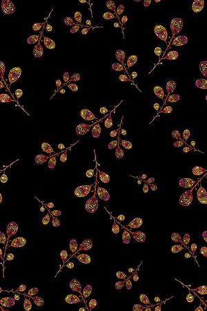 黑底花卉印花华亿平台图片