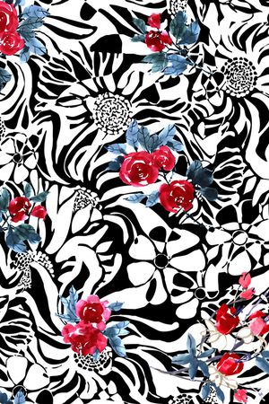 黑白华亿平台印花华亿平台图片