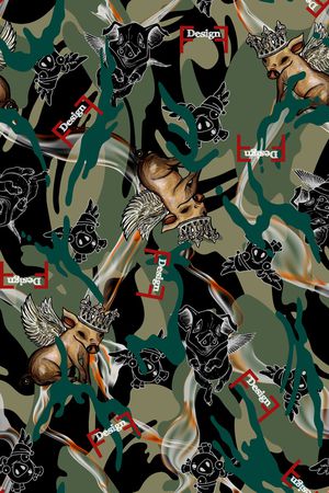 迷彩猪印花华亿平台图片