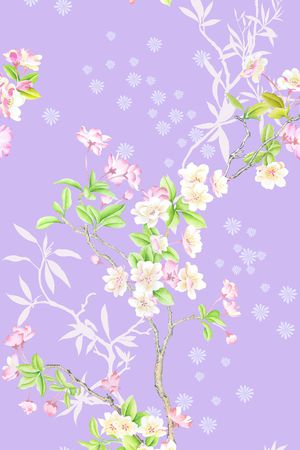 清爽底花卉印花华亿平台图片