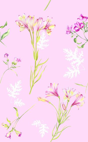 手绘花卉印花华亿平台图片