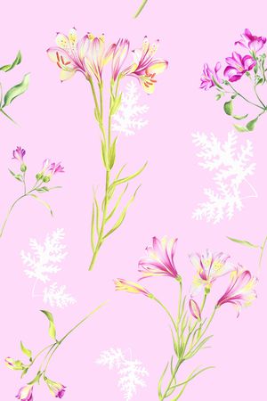 手绘花卉印花华亿平台图片