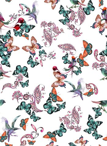 1086047-180620蝴蝶佩兹利回路白色