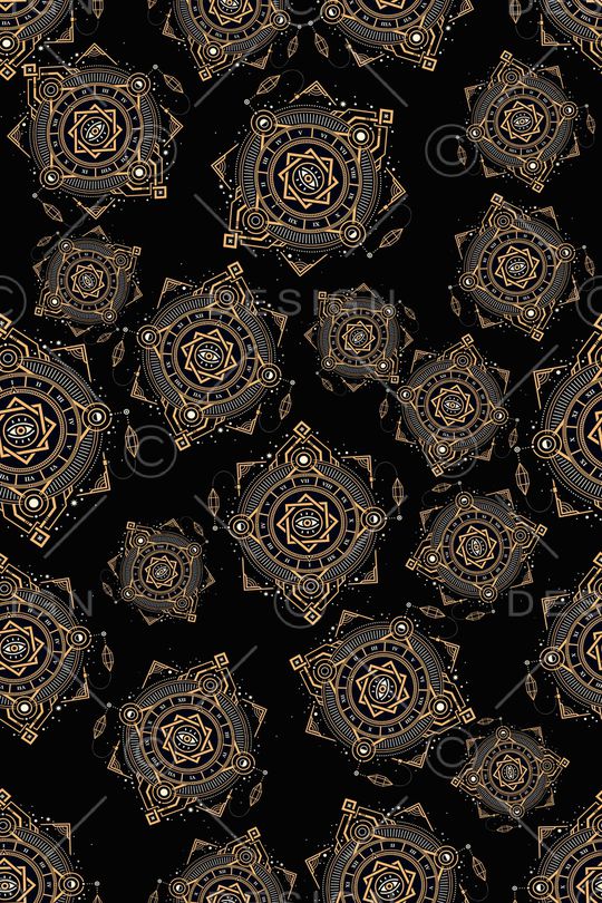 黑底花卉印花华亿平台图片