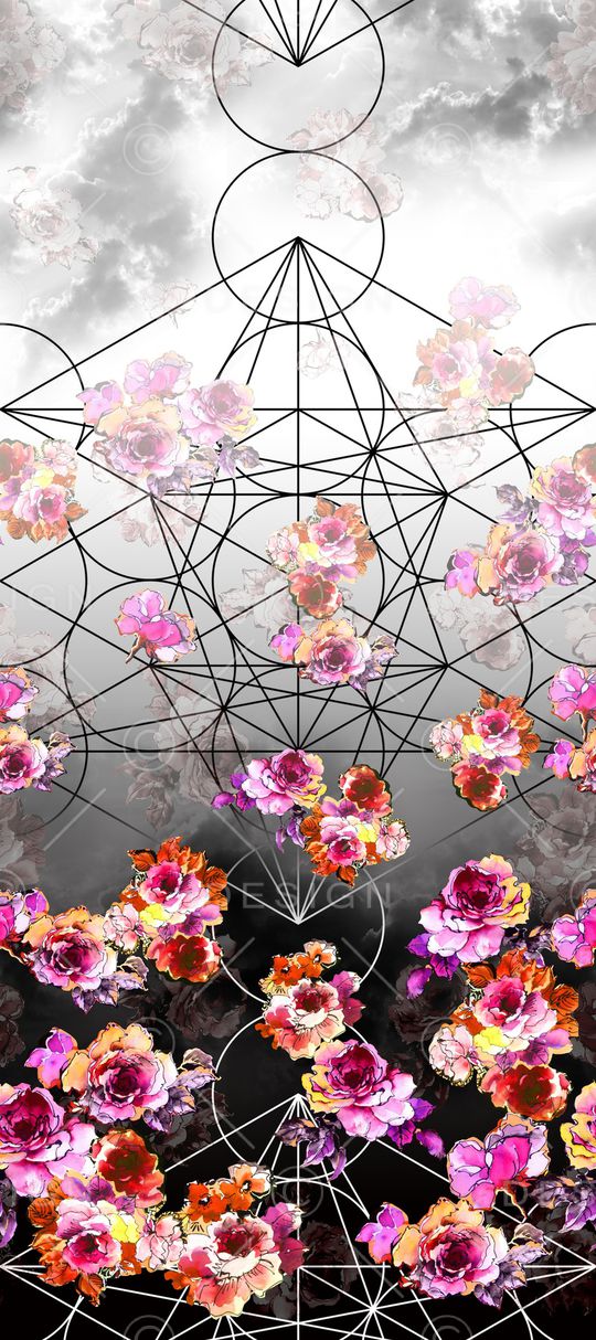 手绘花卉印花华亿平台图片