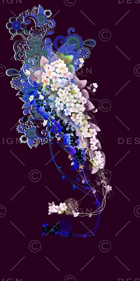 水彩花卉印花华亿平台图片